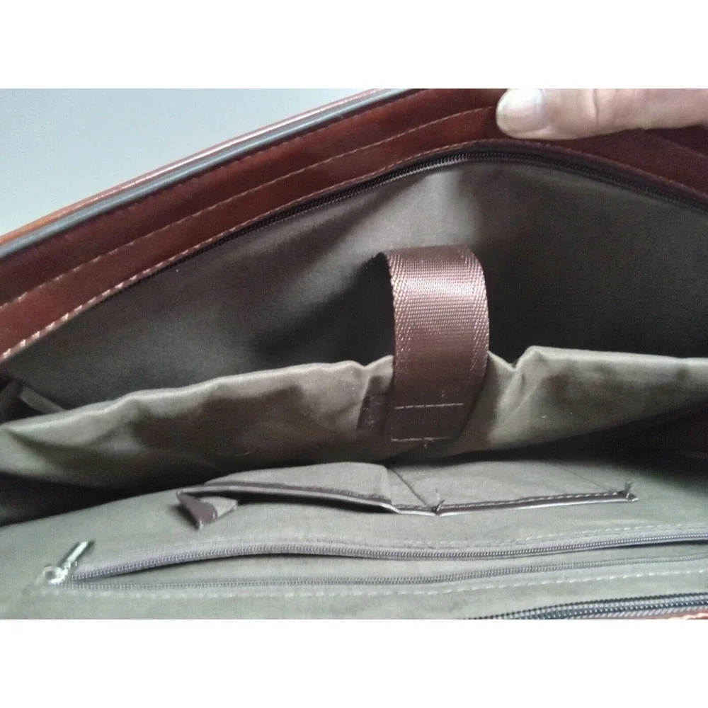 Vintage Style Brown Leather Briefcase‎ Messenger Bag Laptop Satchel Professional
